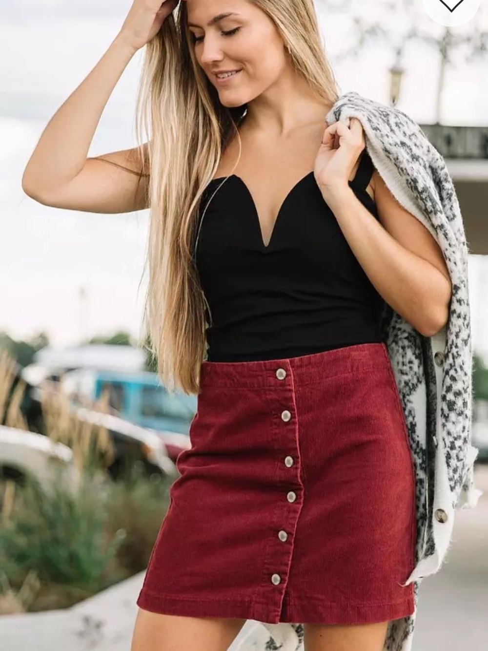 KanCan High Rise Corduroy Skirt - Large